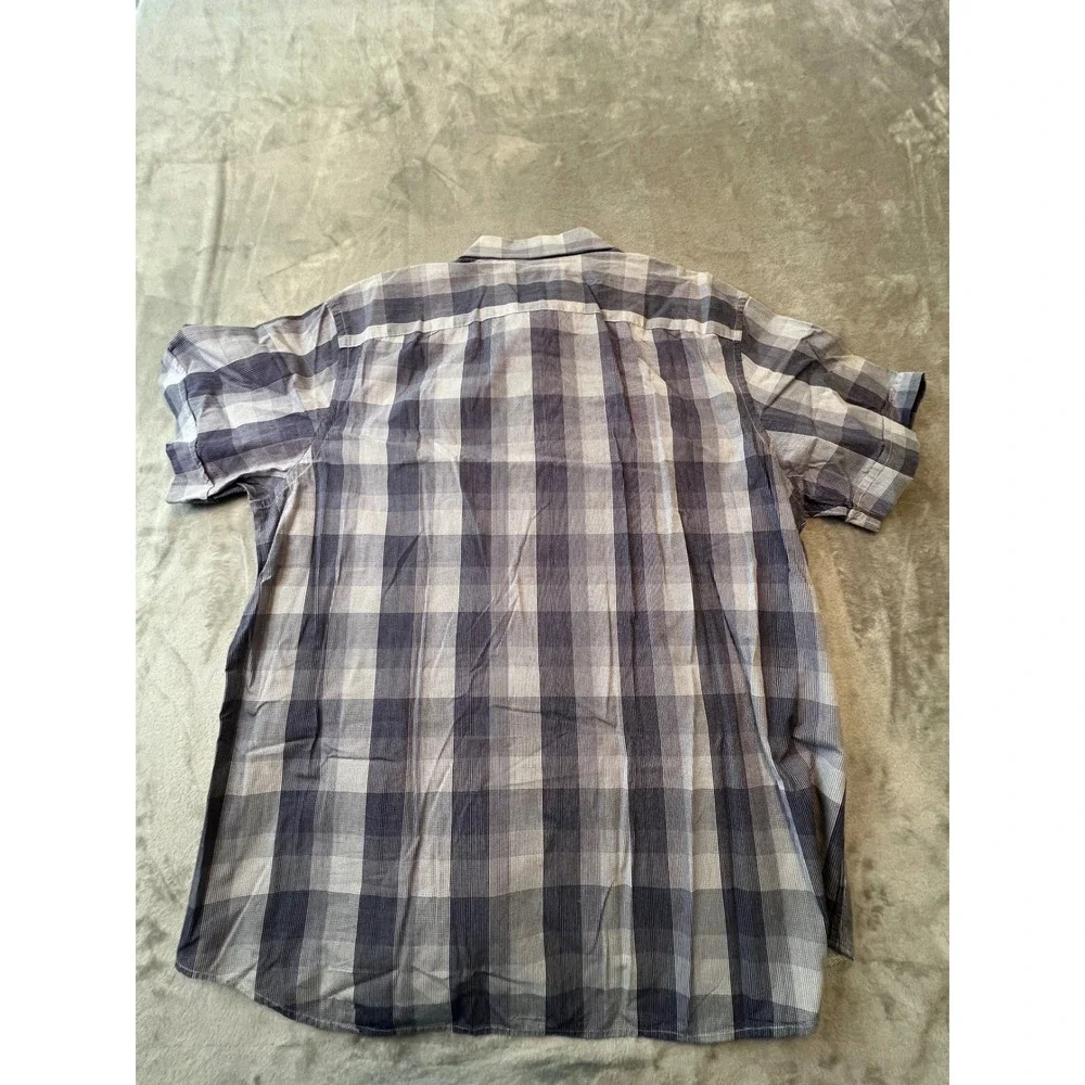Banana Republic Button Down Shirt Mens XL Blue Plaid Short Sleeve